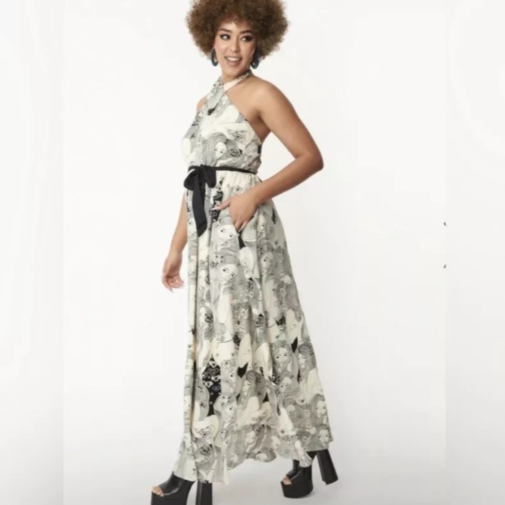 Smak Parlour Psychedelic Goddess Print Maxi Dress. Women's small - Picture 1 of 12